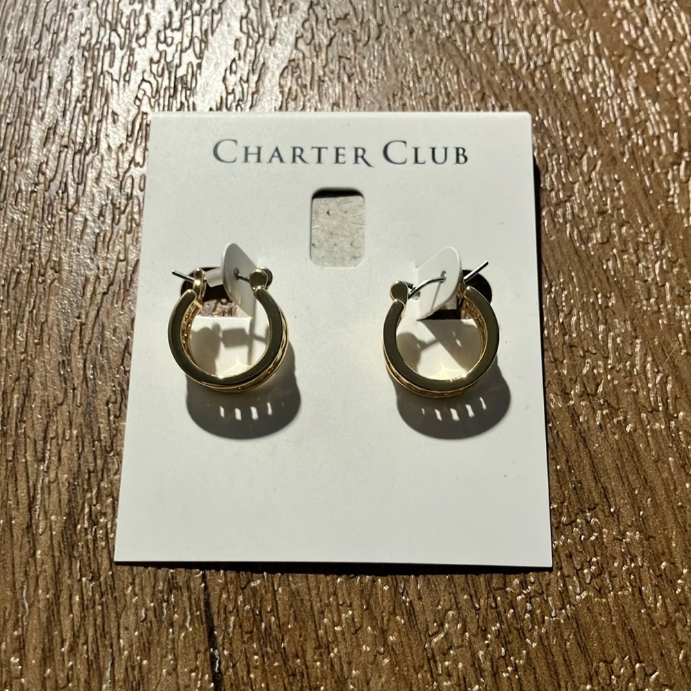 Charter Club Gold Tone Hoop Earrings